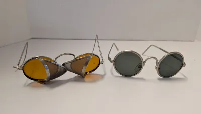 Vintage 1940's WWII Rare Welsh Amber Motorcycle Sunglasses Steam Punk & Steam Punk Polarized Glasses