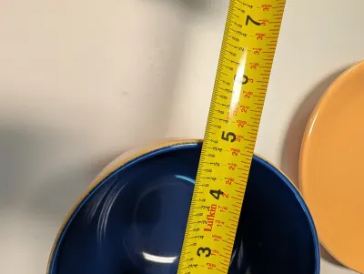 Pair Of Two Toned Coffee Cups w/ Saucers