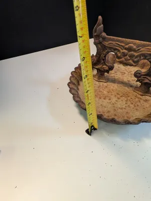 Antique Cast Iron Gargoyle Boot Scraper With Pan #5300/#5600