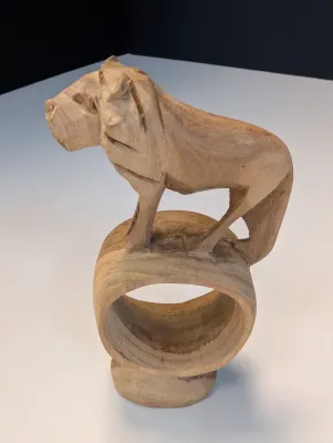 Vintage Wood Safari Animal Napkin Rings Set Of 7