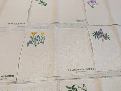 Embroidered State Flower Napkins