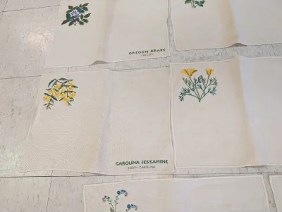 Embroidered State Flower Napkins