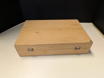 Vintage Tool Set Inside A Wooden Latched Box