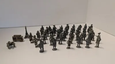 Vintage Pewter Historical and Military Figurines