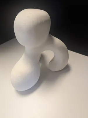 Abstract Chalkware Sculpture