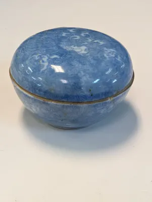 1991 Copenhagen Porcelain Egg LE Of 5000 - No. 4 . 166, Hand Painted Delft & Blue & White Trinket Boxes