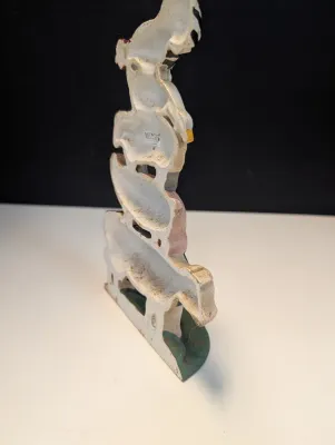 Vintage 9" Cast Iron Doorstop Midwest Importers Farm House Animal Stack Cow, Pig, Sheep, Duck & Rooster