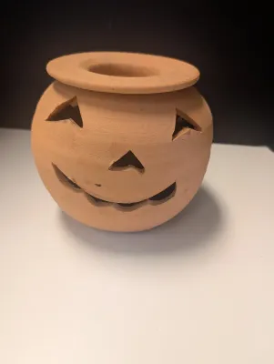 Handmade Terra Cotta Jack-O-Lantern Pottery From Gillsville GA