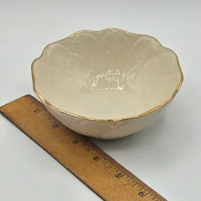 LOT 42L: Vintage Lenox Floral Garden Collection Oval Mini Tray, Greenfield Bon Bon Bowl, and Special Collection Rose Floral Pierced...