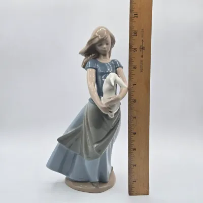 LOT 32L: Vintage NAO by Lladró Porcelain Figurine Titled "Country Girl with Rabbit"