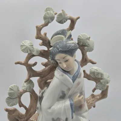 LOT 14L: DAMAGED /REPAIR Lot - Two Handcrafted Lladró Mermaid Figurines, Retired Lladró Geisha Porcelain Figurine, and Vintage 1985...