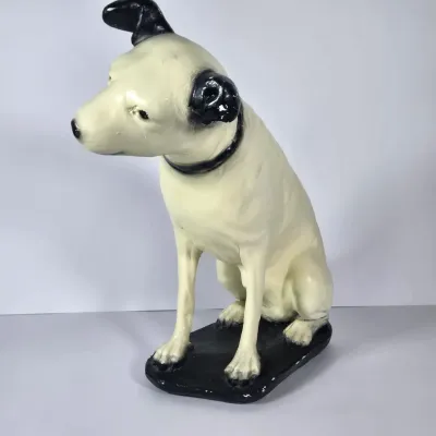 LOT 129F: Vintage RCA Advertising Nipper Dog Chalkware Statue and Nipper Salt Shaker