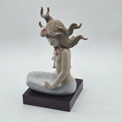 LOT 14L: DAMAGED /REPAIR Lot - Two Handcrafted Lladró Mermaid Figurines, Retired Lladró Geisha Porcelain Figurine, and Vintage 1985...