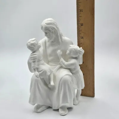 LOT 45L: Lenox "The Children's Blessing" Sculpture and Four Stained Glass Angels