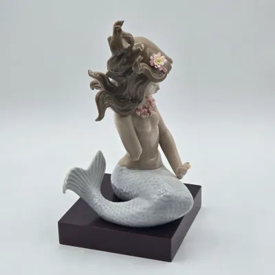 LOT 14L: DAMAGED /REPAIR Lot - Two Handcrafted Lladró Mermaid Figurines, Retired Lladró Geisha Porcelain Figurine, and Vintage 1985...