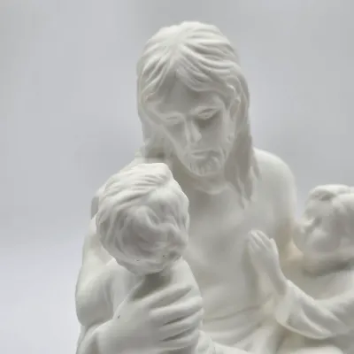LOT 45L: Lenox "The Children's Blessing" Sculpture and Four Stained Glass Angels