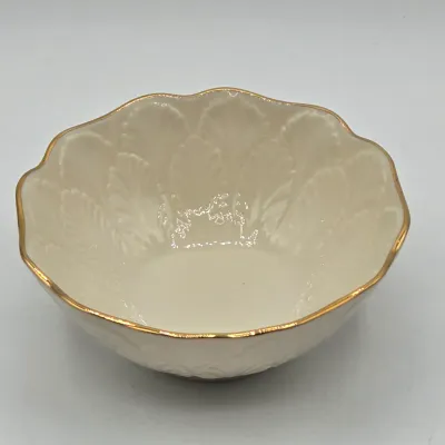 LOT 42L: Vintage Lenox Floral Garden Collection Oval Mini Tray, Greenfield Bon Bon Bowl, and Special Collection Rose Floral Pierced...