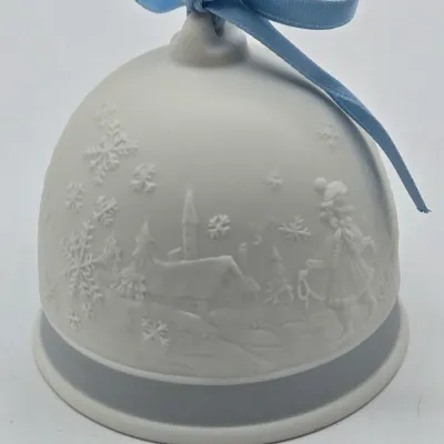 LOT 44L: Three Matte Porcelain Bell Ornaments from the Vintage Lladró Four Seasons Collector’s Society Series