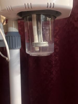 Sale Photo Thumbnail #1191: . Material: ABS, PC, Metal
Color: White
Voltage: 110V
Power: 750W
Plug Type: US Standard
Water Reservoir Capacity: 600ML
Max Height Ajustable: 47 inch
Leg Diameter: 22.8 inch
Weight: 3.8KG
Power Cable Length: 135CM