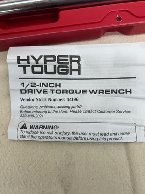 HYPER TOUGH 1/2” DRIVE TORQUE WRENCH