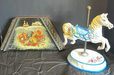Zither (Lap Harp) & Carousel Horse Music Box