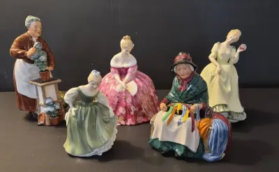 Royal Doulton Porcelain Lady Figurine Collection | Set of 5