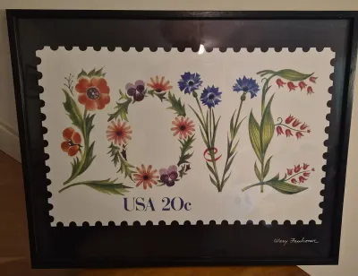 “Floral Love” Art Piece | After Mary Faulconer 1982 U.S. Stamp Design
