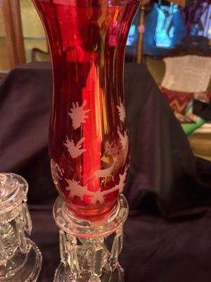 Sale Photo Thumbnail #477: Missing two dangling crystals. Also crystals do not match. One Red topper included.