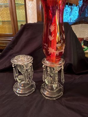 Sale Photo Thumbnail #471: Missing two dangling crystals. Also crystals do not match. One Red topper included.
