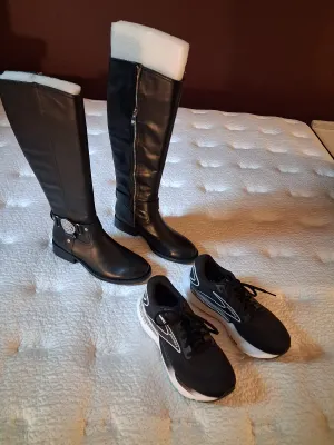 VINCE CAMUTO BOOTS, BROOKS RUNNING SHOES