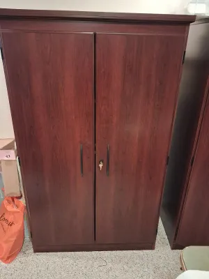 WOODEN STORAGE CABINET WITH ADJUSTABLE SHELVES