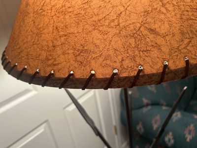 RUSTIC SOUTHWESTERN STYLE LAMP MADE OF IRON ARROWS AND VINTAGE STICK CANE