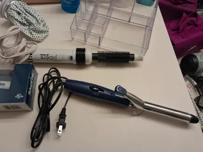 NEW HELEN OF TROY BRUSH IRON, NEW HOT/COLD TUMMY PILLOW, TOILETRIES, SEAL TIGHT CAST/BANDAGE PROTECTOR