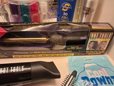 HOT TOOLS BLOW DRYER, 3/4" CURLING IRON, HAIR CARE, MAKE UP CASE, ICE BAG