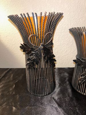 3 LOVELY METAL CANDLE HOLDERS
