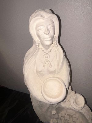 NATIVE AMERICAN DANCE STICK AND STATUE