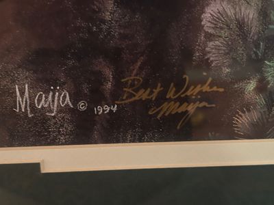 “BLACK MAGIC”PERSONALLY SIGNED by NATIVE AMERICAN ARTIST MAJIA AND MATCHING DECORATIVE WALL HANGINGS POTS