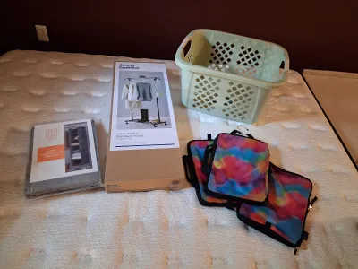 EXTENDABLE GARMENT RACK, HANGING CLOSET ORGANIZER, LAUNDRY BASKET,