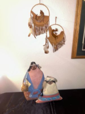 DOLLS FROM TAOS TRIBE IN NEW MEXICO AND DREAM CATCHERS