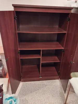 WOODEN STORAGE CABINET WITH ADJUSTABLE SHELVES