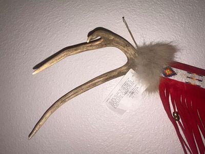 NATIVE AMERICAN DANCE STICK AND STATUE