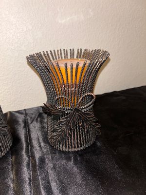 3 LOVELY METAL CANDLE HOLDERS