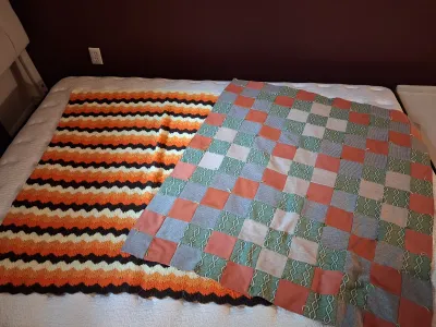 HANDMADE THROW BLANKET, HANDMADE QUILT