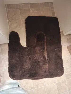 NEW SHOWER CURTAIN, NEW UNDER THE SINK SLIDING TRAY, RUGS, SOAP DISH AND CUTE WALL DECOR