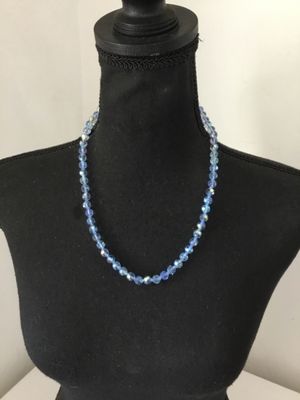Gorgeous ice, blue faceted Australian crystal necklace with decorative beautiful clasp