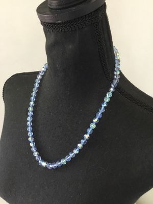Gorgeous ice, blue faceted Australian crystal necklace with decorative beautiful clasp
