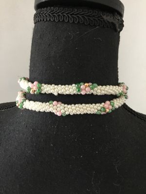 Vintage pearl rope, long necklace