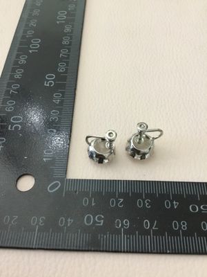 Vintage, silver toned, crystal rhinestone open back screw back earrings