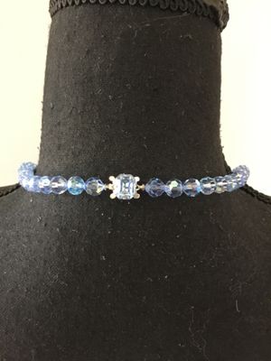 Gorgeous ice, blue faceted Australian crystal necklace with decorative beautiful clasp