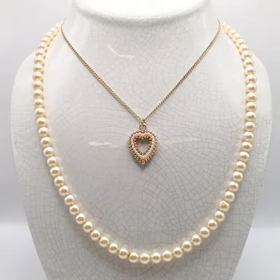 LOT 27: Vintage Vanna White Pearl Necklace, Multi-Strand Beaded Necklace, Gold-Tone Pendant Bracelet & More